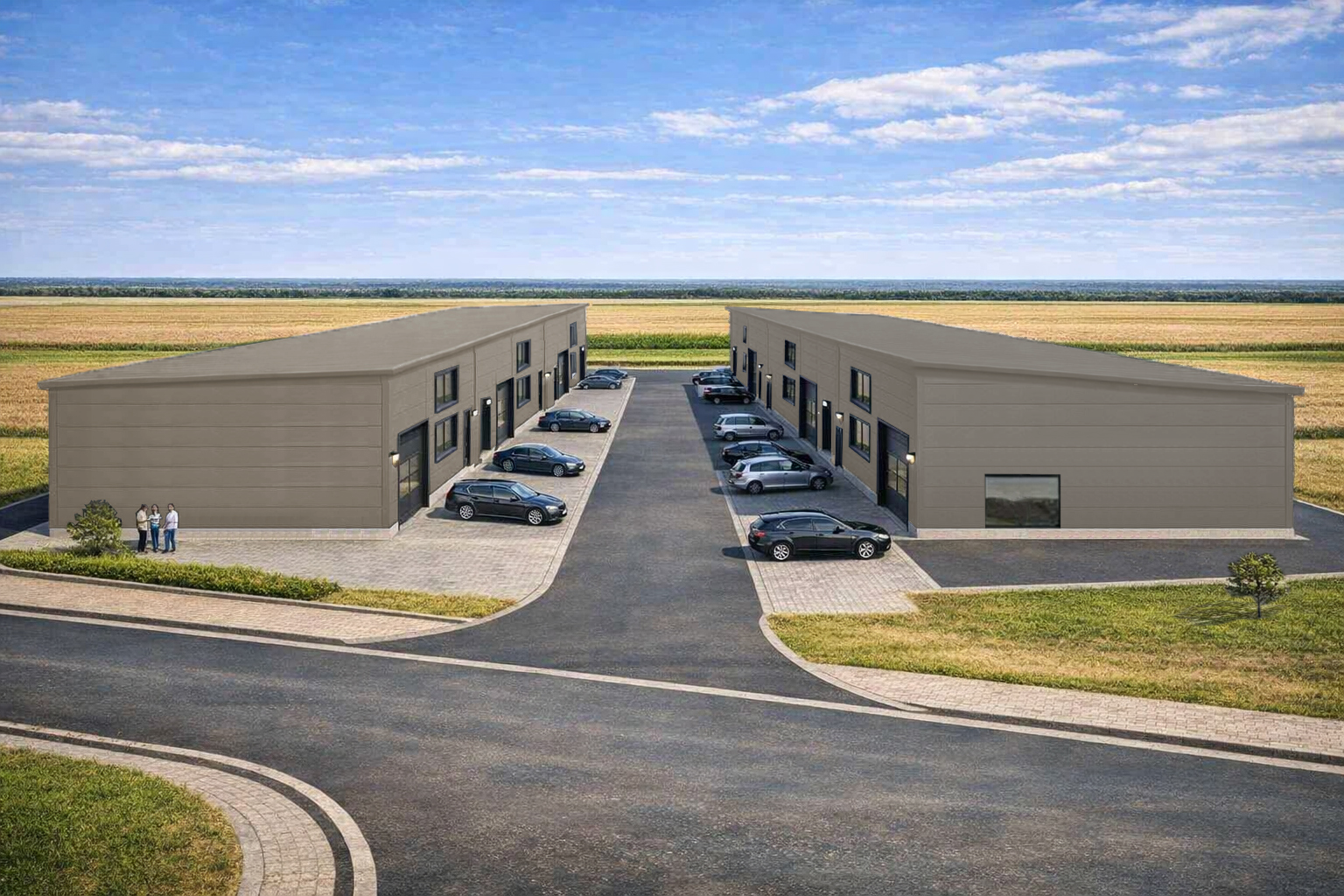 Drohnenperspektive Hallen Hell